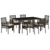 vidaXL Have Spisebordss&aelig;t 7 stk. Brun polyrattan