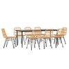 vidaXL spisebordss&aelig;t til haven 9 dele polyrattan
