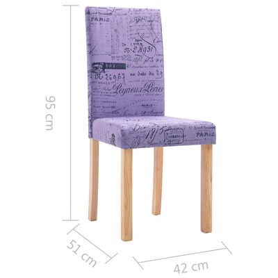 vidaXL spisebordsstole 2 stk. stof lilla