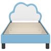 vidaXL Børnesengestel med hovedgærde med hovedgærde Blå 80 x 160 cm PU
