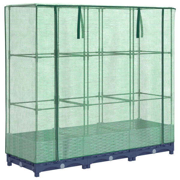 vidaXL højbed med drivhusovertræk rattan-look 120x40x123 cm