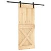 vidaXL Skyded&oslash;r Naturfarvet og sort 85 x 210 cm Massivt Fyrretr&aelig;
