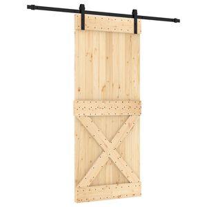vidaXL Skyded&oslash;r Naturfarvet og sort 85 x 210 cm Massivt Fyrretr&aelig;