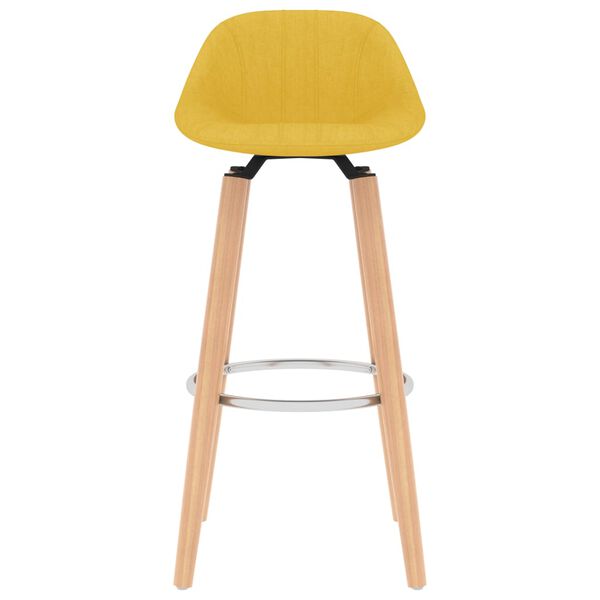 vidaXL barstole 2 stk. stof sennepsgul