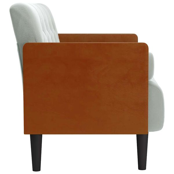 vidaXL elskovssofa med bolsterhynder 110 cm fl&oslash;jl lysegr&aring;