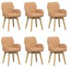 vidaXL Svingende Spisestole 6 pcs Boucl&eacute; Beige 54 x 58 x 87 cm
