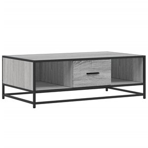 vidaXL sofabord 100x57x35 cm konstrueret tr&aelig; og metal gr&aring; sonoma-eg