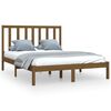 vidaXL sengeramme 150x200 cm King Size massivt tr&aelig; gyldenbrun