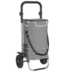 vidaXL Indk&oslash;bsvogn Gr&aring; 36,5 x 46,5 x 100,5 cm Oxford stof