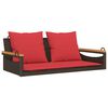 vidaXL gyngeb&aelig;nk med hynder 109x62x40 cm polyrattan brun