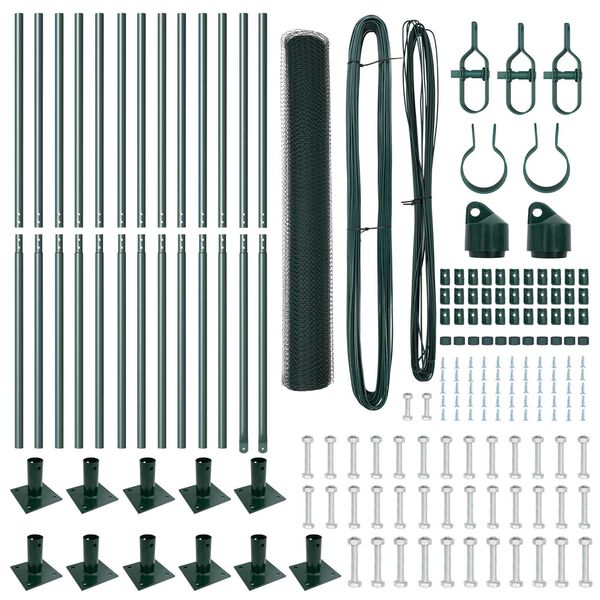 vidaXL Hegnsp&aelig;l Gr&oslash;n 25 x 1,2 m (13 mm net) St&aring;l