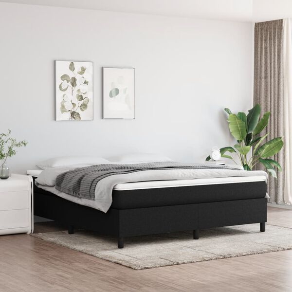 vidaXL Boxspring sengeramme 160x200 cm stof sort