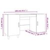 vidaXL skrivebord 140x50x75 cm konstrueret træ sonoma-eg
