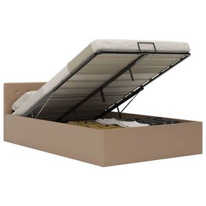 vidaXL hydraulisk opbevaringsseng 120 x 200 cm kunstl&aelig;der cappuccino