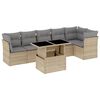 vidaXL sofas&aelig;t til haven 7 dele med hynder polyrattan beige
