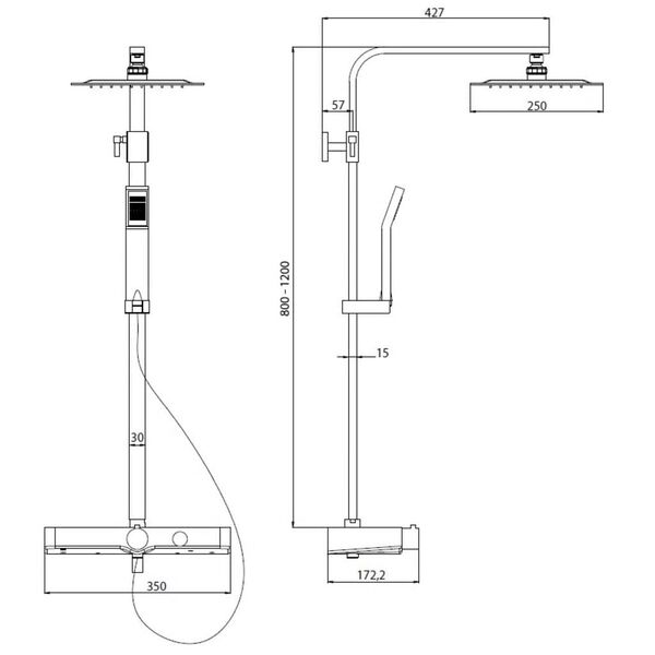 SCHÜTTE termostatisk brusesystem OCEAN