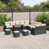 vidaXL Havesofa S&aelig;t 14 pcs Sort polyrattan