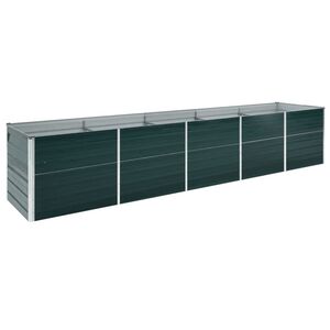 vidaXL forh&oslash;jet plantekasse 400x80x77 cm galvaniseret st&aring;l gr&oslash;n