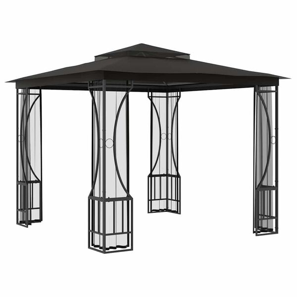 vidaXL pavillon med net 300x300x265 cm antracitgrå