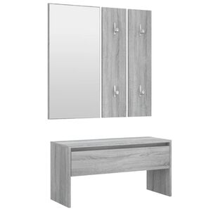 vidaXL m&oslash;bels&aelig;t til entr&eacute; konstrueret tr&aelig; gr&aring; sonoma-eg
