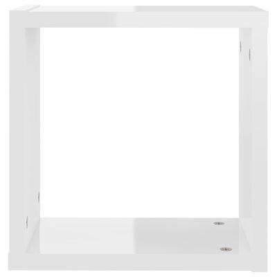 vidaXL væghylder 6 stk. 30x15x30 cm kubeformet hvid højglans