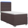 vidaXL Boxmadras med topmadras M&oslash;rk Brun 90 x 200 cm Stof