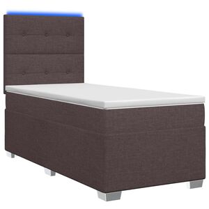 vidaXL Boxmadras med topmadras M&oslash;rk Brun 90 x 200 cm Stof