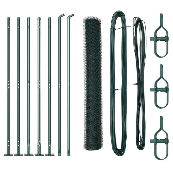 vidaXL Hegnsp&aelig;l Gr&oslash;n 10 x 1,2 m (13 mm net) St&aring;l og PVC