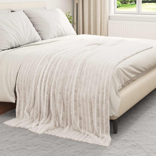 vidaXL Kastet&aelig;pper 6 pcs Creme 200 x 150 cm Fleece