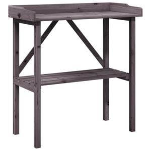 vidaXL plantebord med hylde 78x38x82,5 cm massivt grantr&aelig; gr&aring;