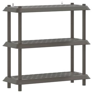 vidaXL Reol 3 niveauer 100 x 40 x 96 cm PP Lysegr&aring;