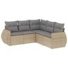 vidaXL sofas&aelig;t til haven 5 dele med hynder polyrattan beige