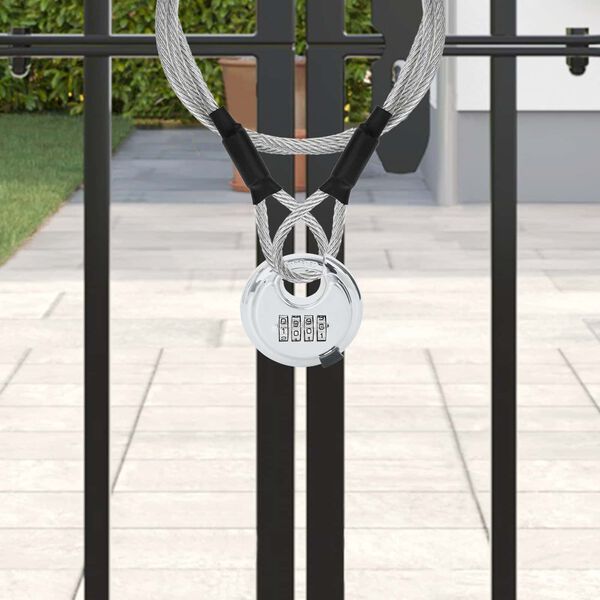 vidaXL Discus l&aring;se med n&oslash;gler 2 pcs S&oslash;lv 7 x 2.3 x 7 cm Rustfrit st&aring;l