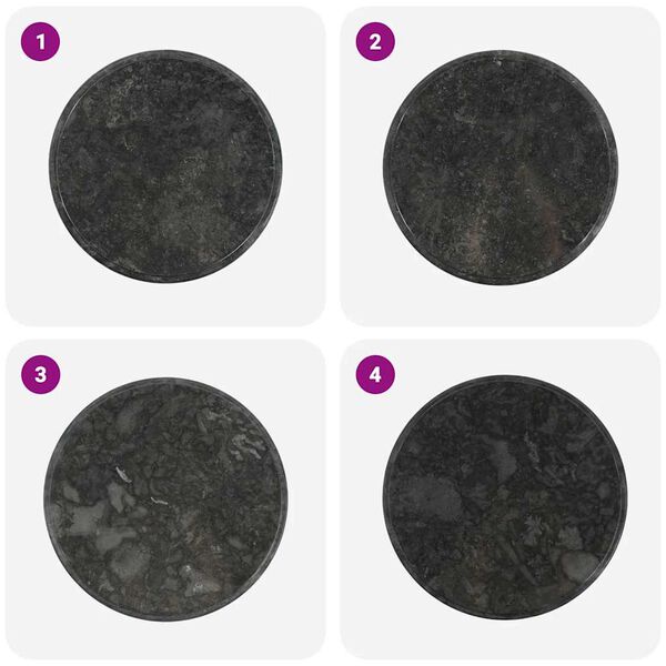 vidaXL bordplade &Oslash;60x2,5 cm marmor sort