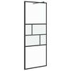 vidaXL Walk-in brusevæg Sort 80 x 195 x 0.5 cm Glas og Aluminium