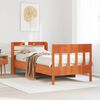 vidaXL sengeramme uden madras 100x200 cm massivt fyrretr&aelig; gyldenbrun