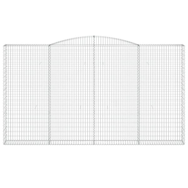 vidaXL buede gabionkurve 7 stk. 400x30x220/240 cm galvaniseret jern