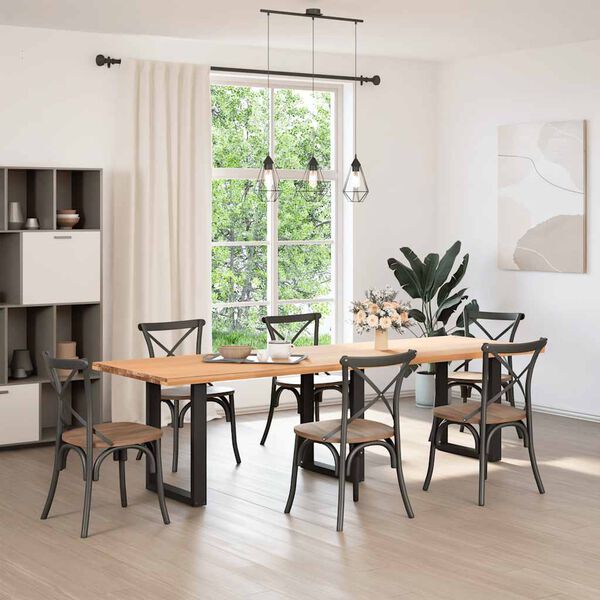 vidaXL spisebordsben U-formet 3 stk. sort 70 x (72-73) cm st&aring;l