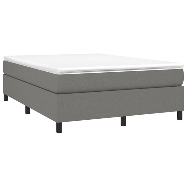 vidaXL Boxspring sengeramme 140x200 cm stof m&oslash;rkegr&aring;