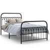 vidaXL sengeramme med sengegavl og fodg&aelig;rde 107x203 cm metal sort
