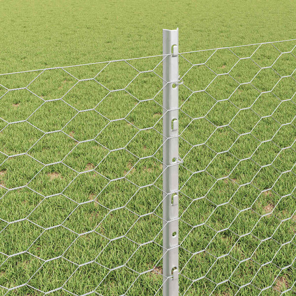 vidaXL Hegn med post S&oslash;lv 0,8 x 25 m St&aring;l