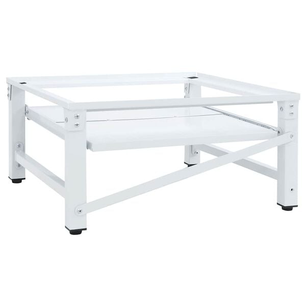 vidaXL sokkel til vaskemaskine med udtr&aelig;kshylder hvid