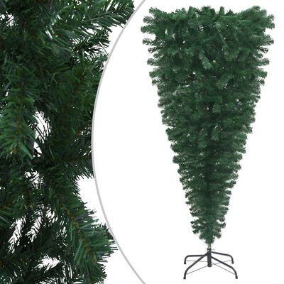 vidaXL kunstigt omvendt juletræ med lys og kuglesæt 180 cm