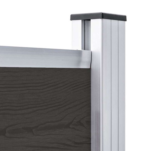 vidaXL hegnspanel 175x146 cm WPC sort