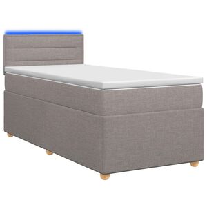 vidaXL Boxmadras med topmadras med hovedg&aelig;rde Gr&aring;brun 80 x 200 cm Stof