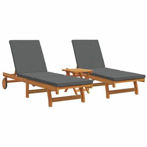 vidaXL Solstol 3 stk. Massivt Akacietr&aelig; Brun
