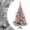 vidaXL Kunstigt juletr&aelig; med julekugle 120 cm 150 LED'er Varm hvid