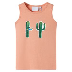 vidaXL Tanktop til b&oslash;rn str. 128 lys orange