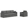 vidaXL Sofa S&aelig;t 2 stk. M&oslash;rkegr&aring; Fl&oslash;jl