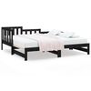 vidaXL daybed med udtr&aelig;k 80x200 cm massivt fyrretr&aelig; sort